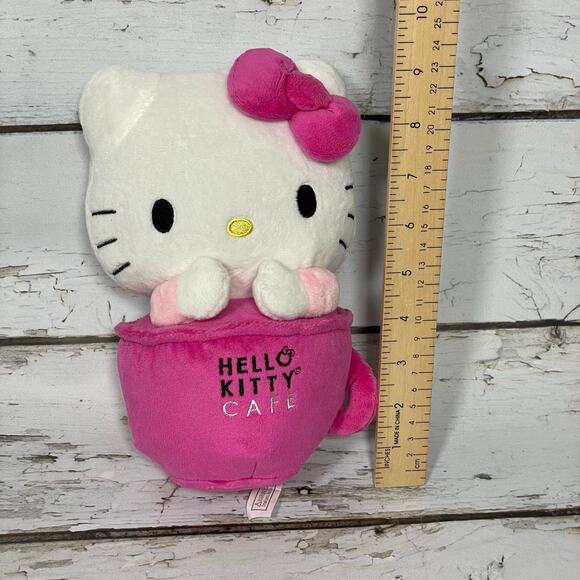 Hello Kitty Cafe Plush Plushie Pink Cup 9 in coffee - Picture 2 of 5